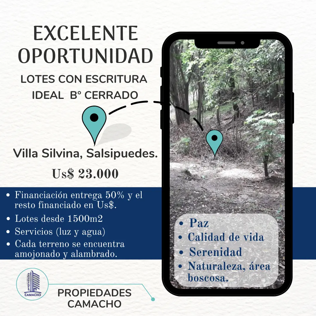 Loteo en Villa Silvina, Salsipuedes.