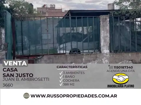 Casa en Venta en San Justo, Partido de La Matanza
