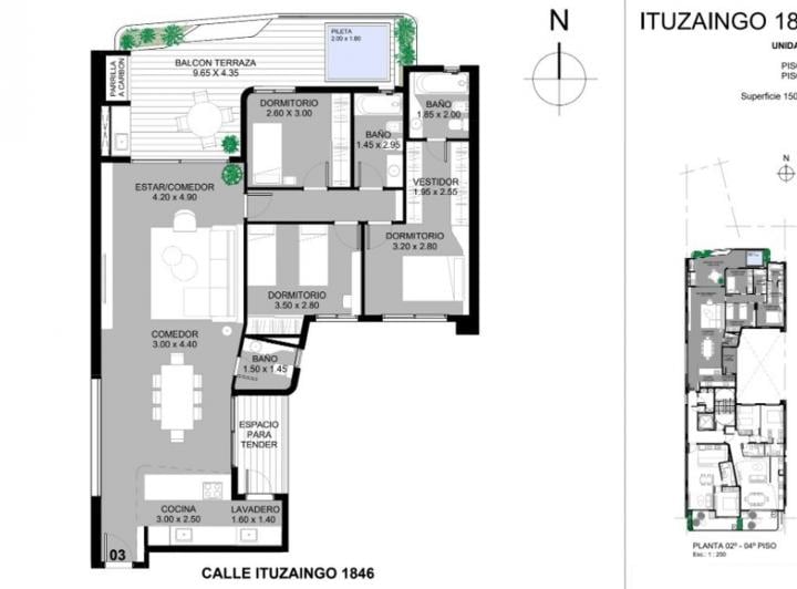 Departamento · 121m² · 4 Ambientes · 1 Cochera