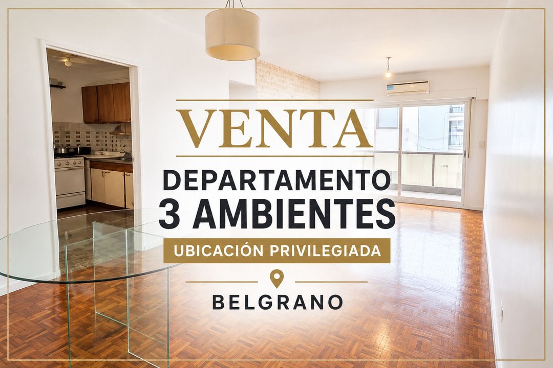 3 AMBIENTES BELGRANO APTO PROFESIONAL LUMINOSO