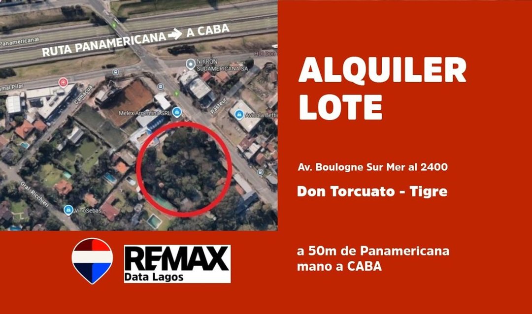 ALQUILER LOTE en Don Torcuato a 50 m  Panamericana