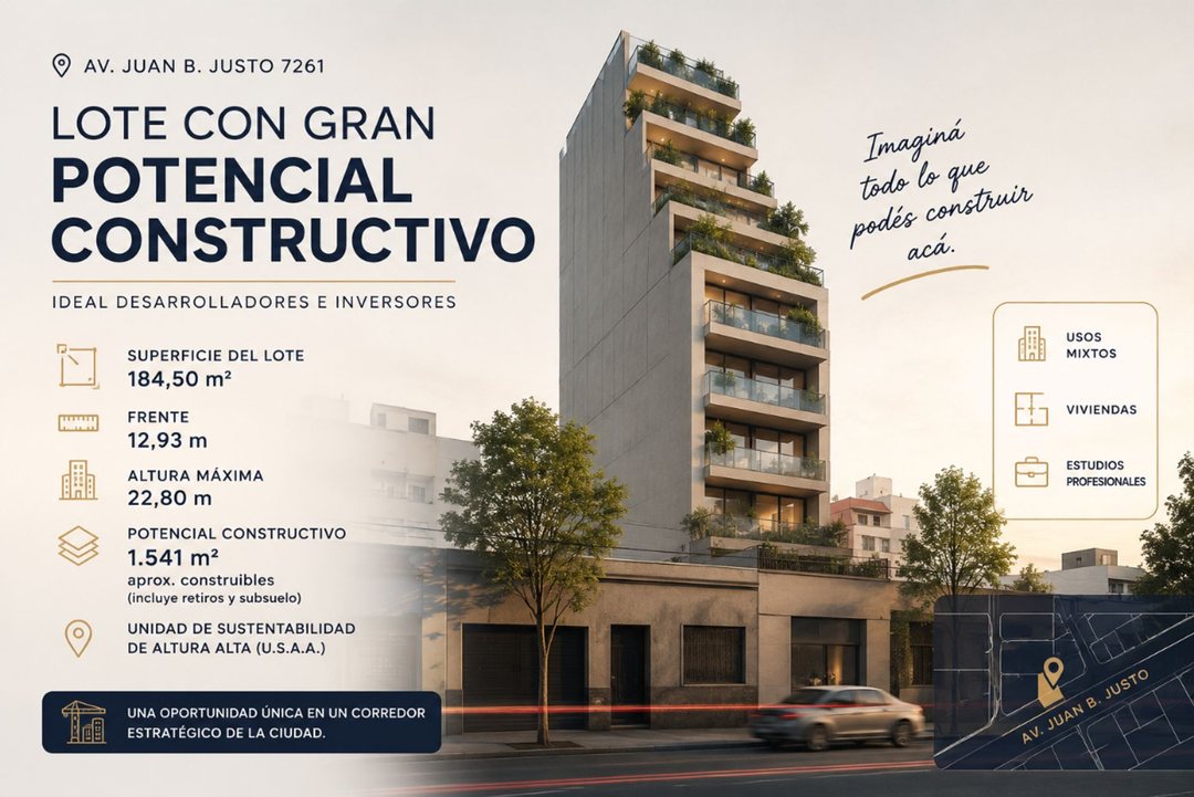 LOTE PARA DESARROLLO 1541 METROS VENDIBLES