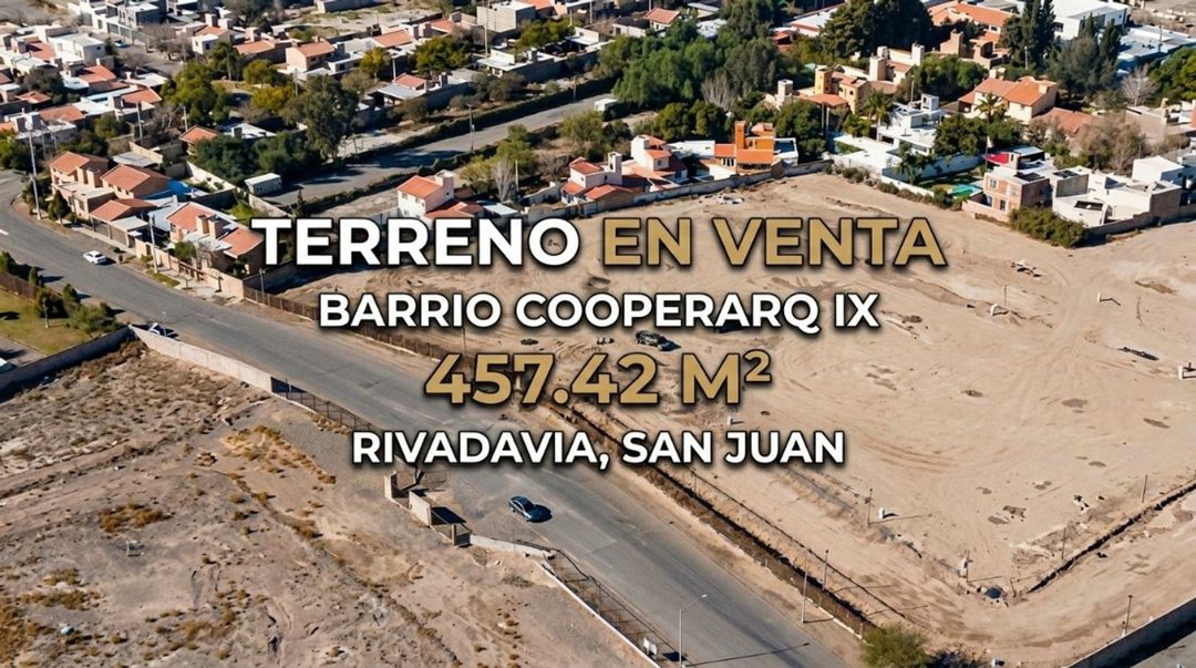 TERRENO DE 457 M2. BARRIO COOPERARQ IX, RIVADAVIA