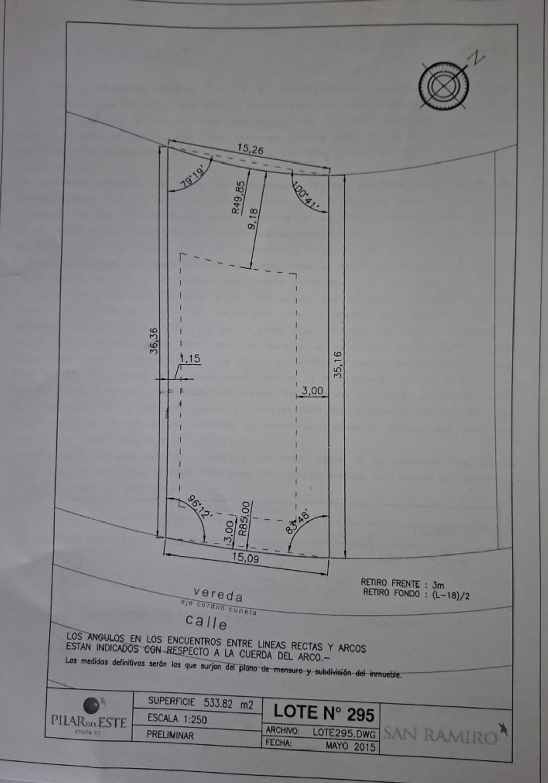 Venta lote interno Pilar del Este San Ramiro ínter