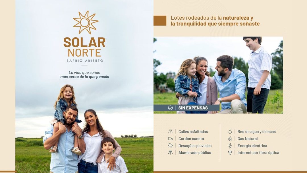 VENTA LOTE BARRIO ABIERTO SOLAR NORTE