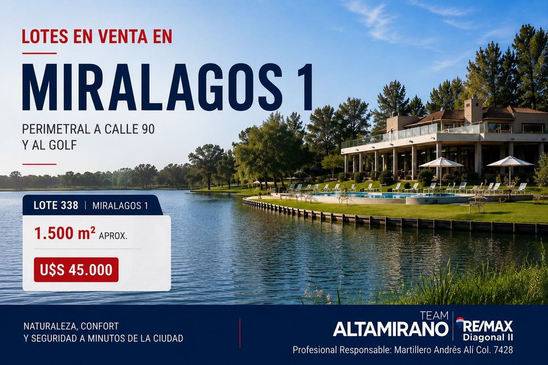 LOTE EN VENTA EN MIRALAGOS 1
