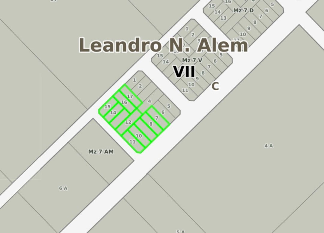 LOTES EN VENTA EN LEANDRO N ALEM