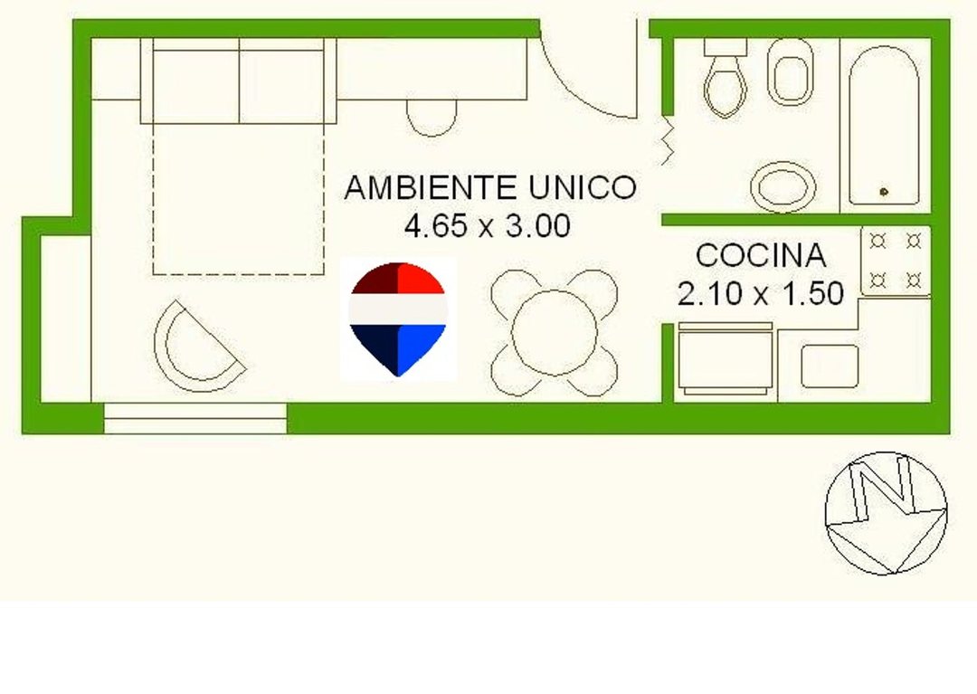 MONOAMBIENTE EN ALQUILER POMPEYA AL FRENTE BALCON