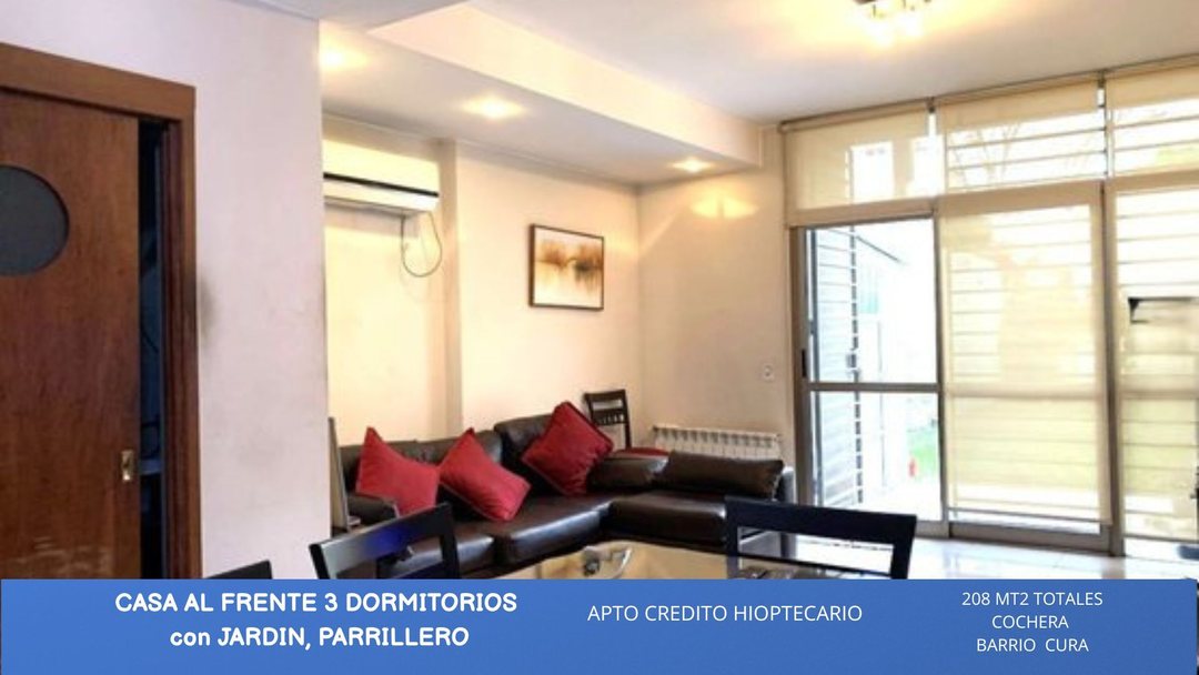 CASA 3 DORMITORIOS CON JARDÍN Y PARRILLERO – CURA