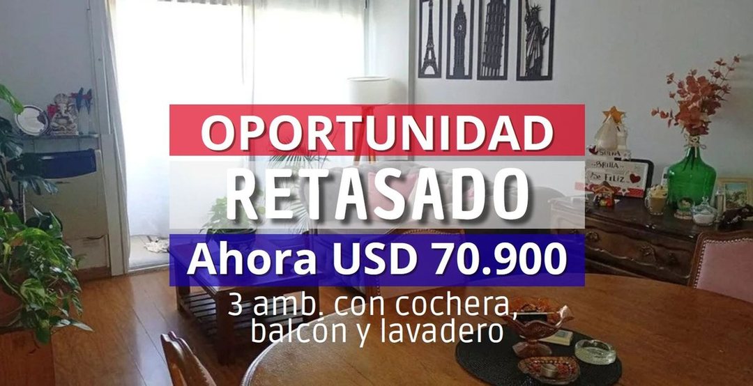 VENTA DEPTO 3 AMB CON BALCON Y COCHERA - V. MADERO