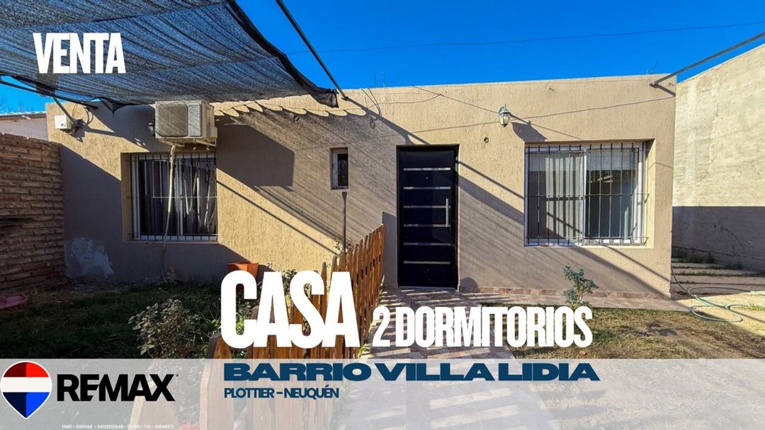 VENTA CASA 2 DORM + GALPÓN - VILLA LIDIA PLOTTIER.