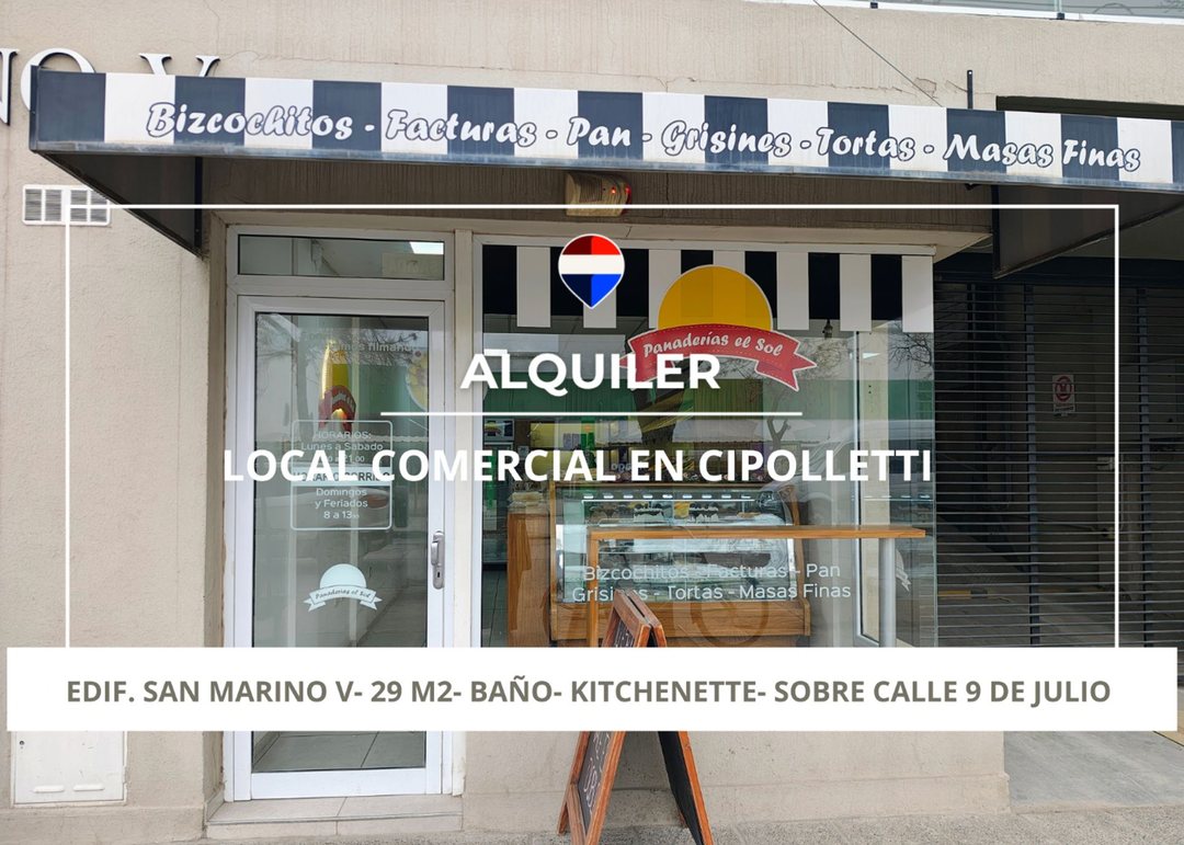 ALQUILER DE LOCAL COMERCIAL - CENTRO DE CIPOLLETTI