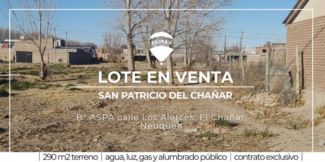 VENTA TERRENO LOTEO ASPA SAN PATRICIO DEL CHAÑAR