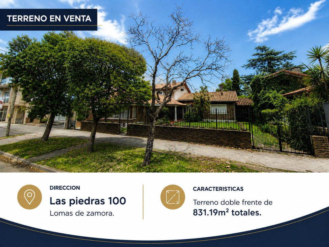 TERRENO EN VENTA DOBLE FRENTE LOMAS DE ZAMORA
