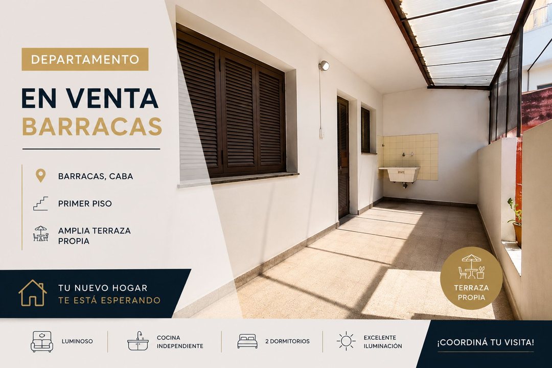 VENTA DEPTO 3 AMB BARRACAS CON TERRAZA
