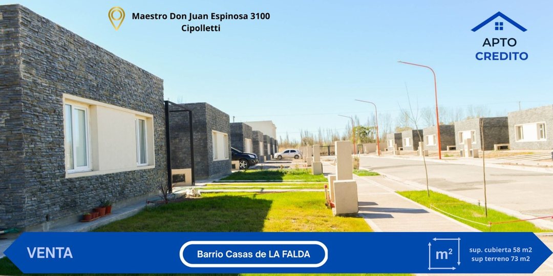 VENTA CASAS 2 DORM. LA FALDA ETAPA II, CIPOLLETTI
