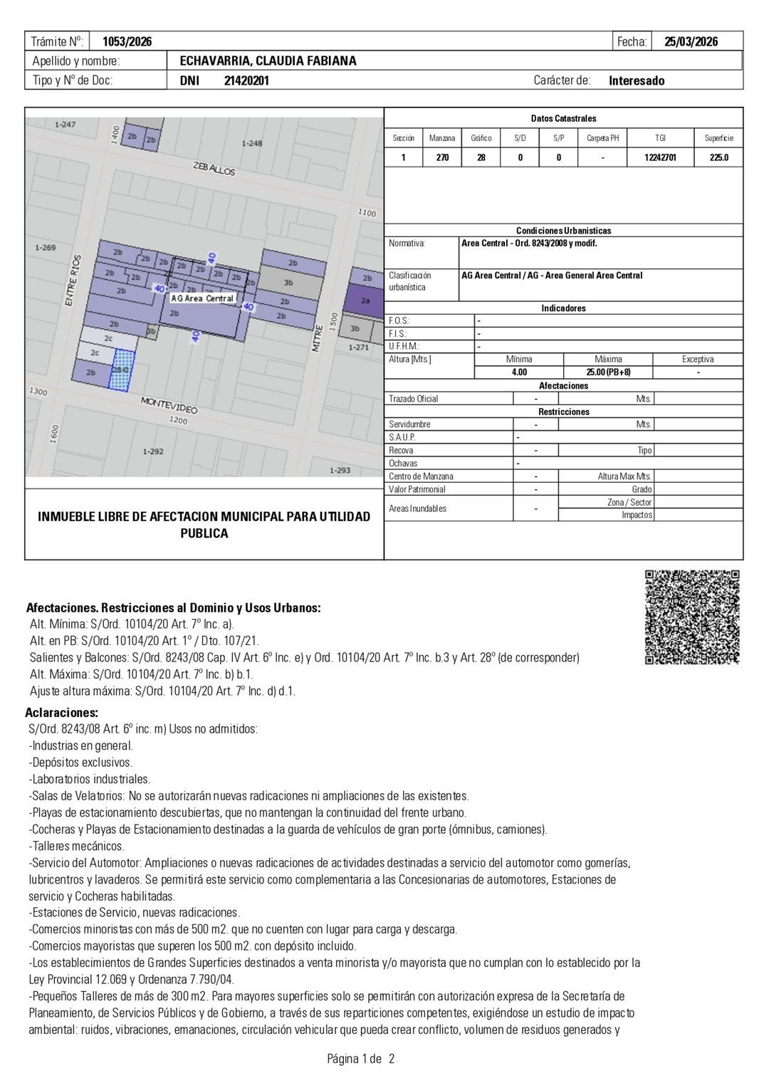 Terreno para Constructora Planta Baja y Ocho pisos