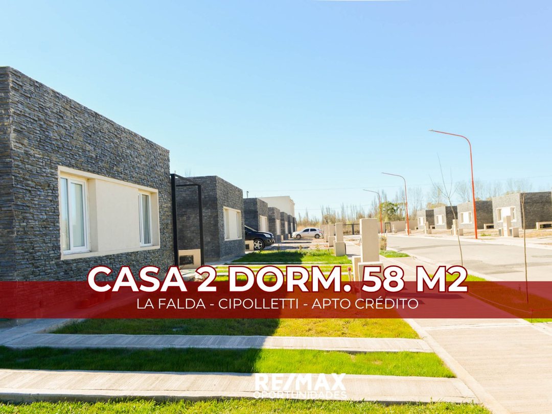 VENTA CASAS 2 DORM LA FALDA, CIPOLLETTI, APTA CRED
