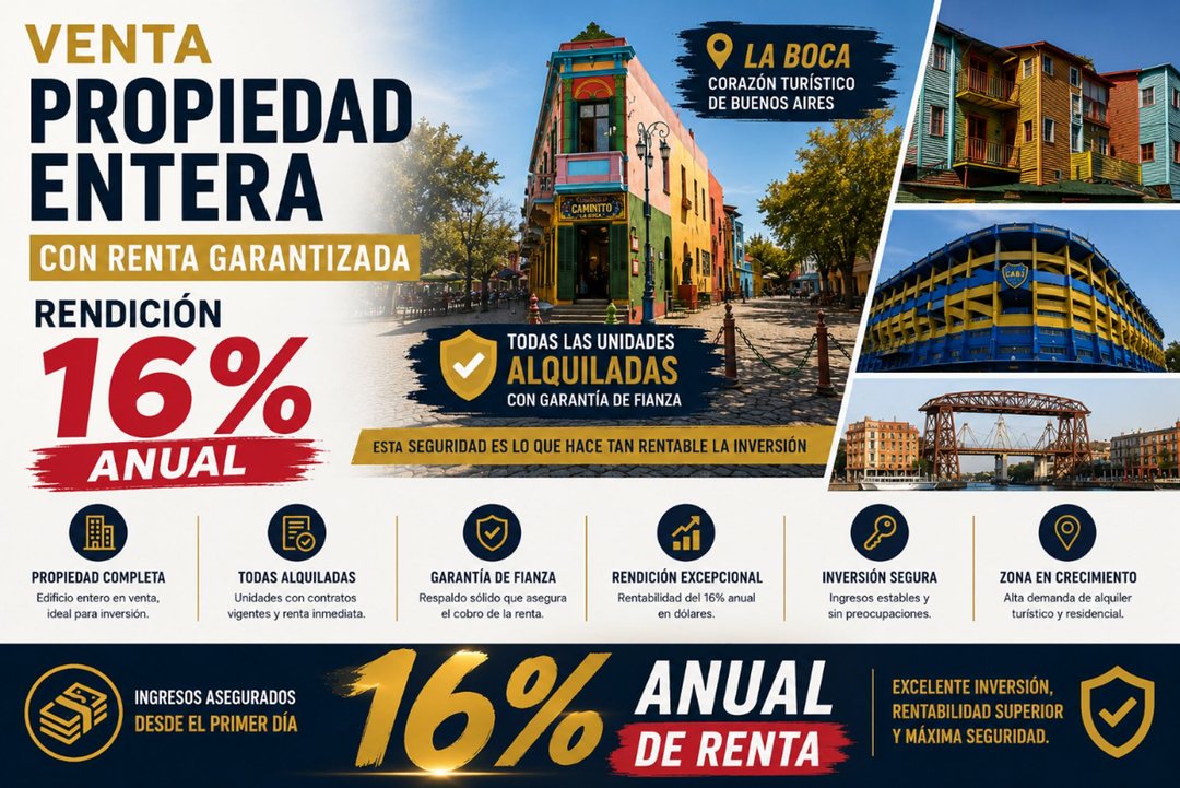 VENTA PROPIEDAD CON RENTA 16% ANUAL GARANTIZADO
