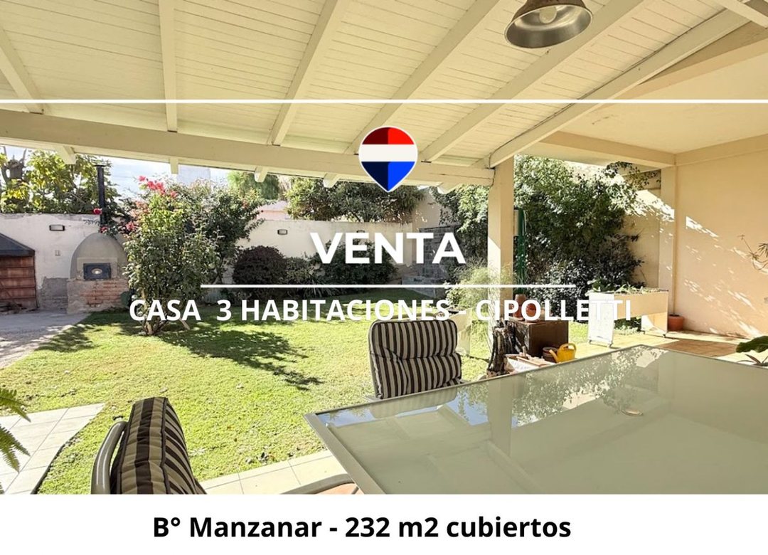 VENTA CASA EL MANZANAR 3 HABITACIONES CIPOLLETTI