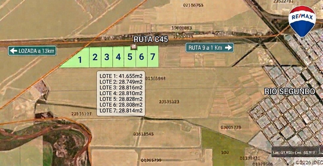 Oportunidad Rio Segundo Macro Lotes sobre Ruta