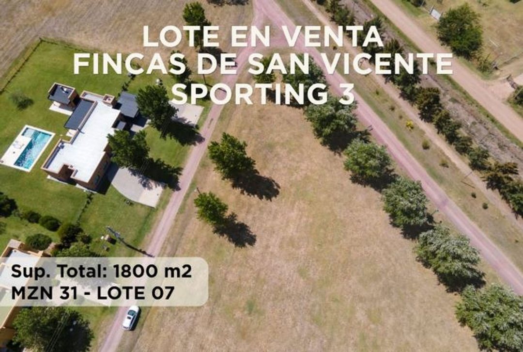 LOTE 1800mts FINCAS de SAN VICENTE SPORTING VENTA