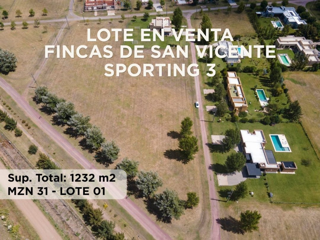 LOTE 1232mts FINCAS de SAN VICENTE SPORTING VENTA