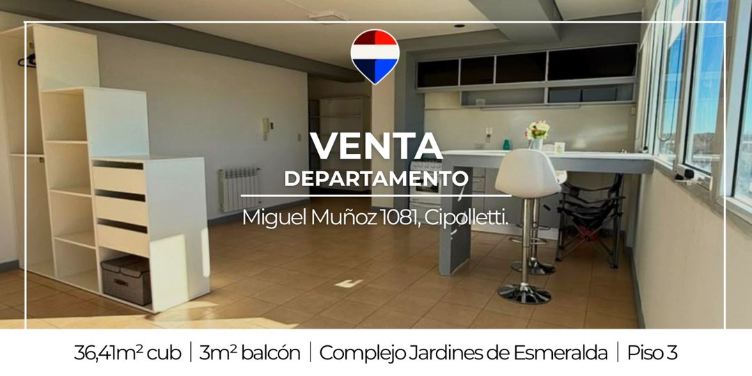 VENTA MONOAMBIENTE CON COCHERA CIPOLLETTI