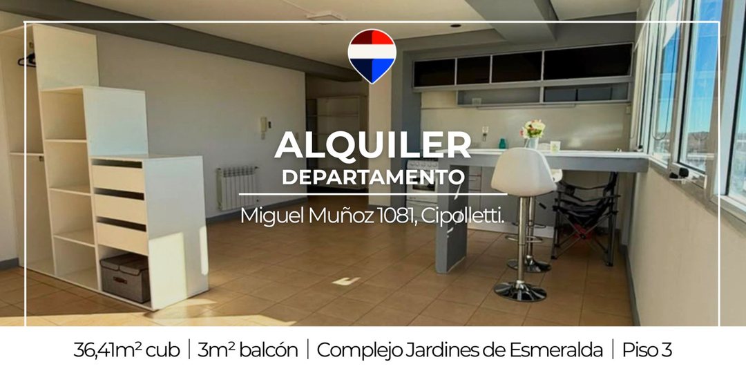ALQUILER MONOAMBIENTE CON COCHERA CIPOLLETTI