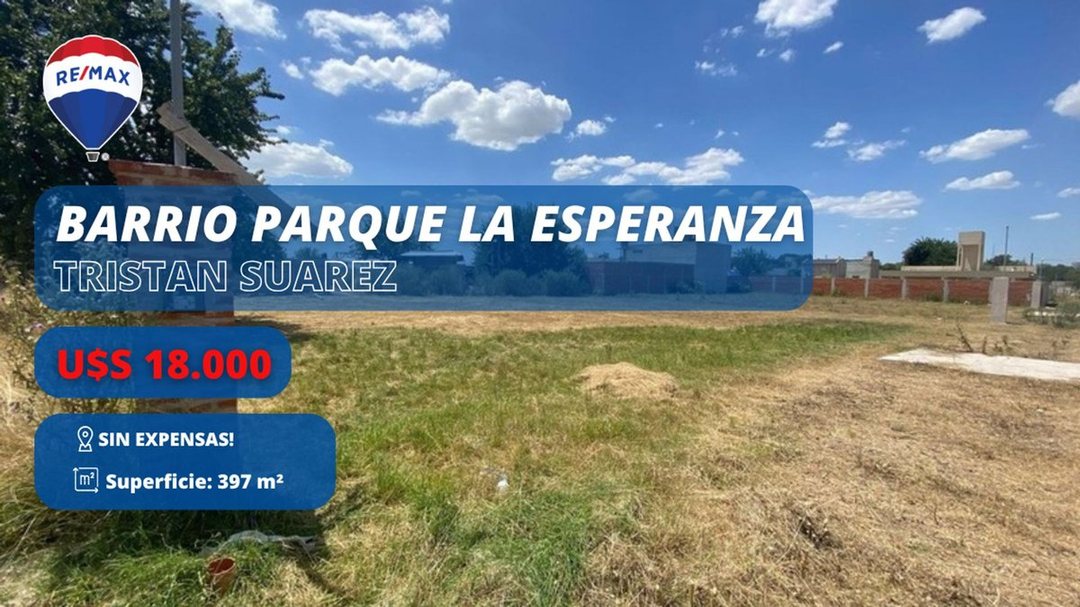 LOTE EN VENTA EN BARRIO PARQUE LA ESPERANZA EZEIZA