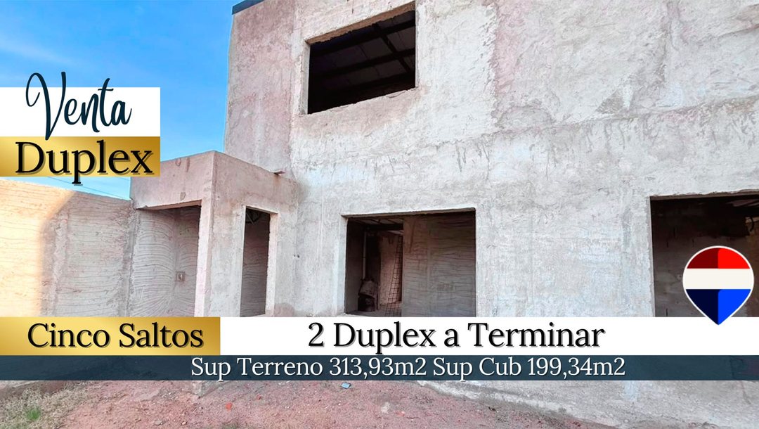 VENTA DUPLEX A TERMINAR - CINCO SALTOS R.N