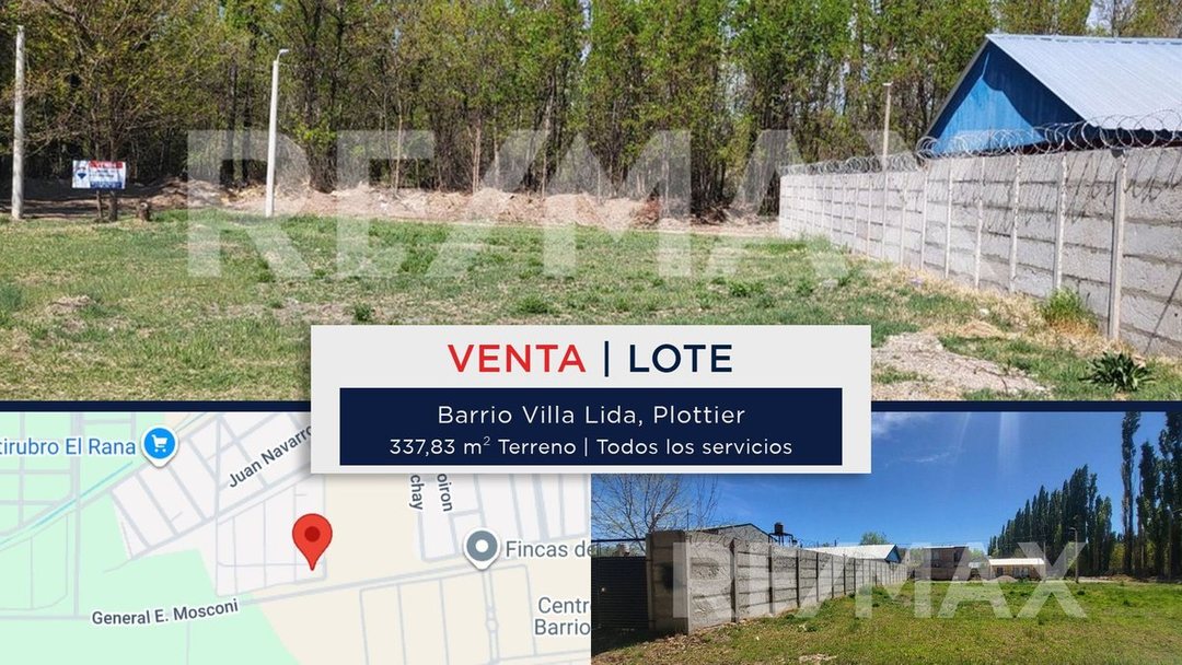 VENTA LOTE EN BARRIO VILLA LIDA PLOTTIER