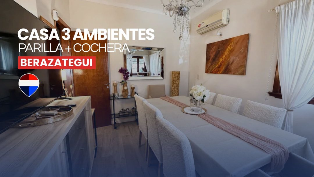 Casa 3 ambientes - Berazategui, Parrilla + cochera