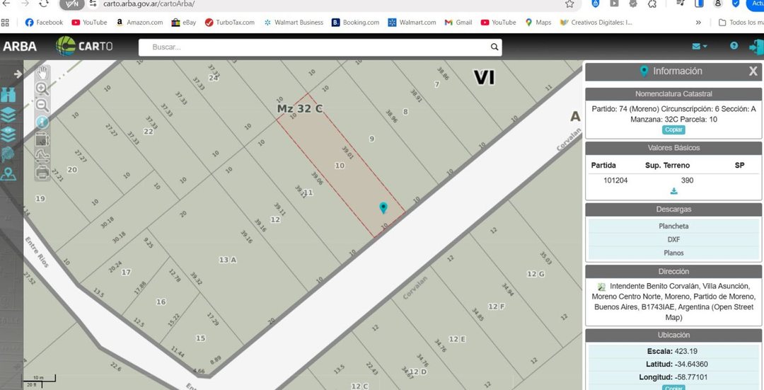 LOTE VENTA MORENO 10X40