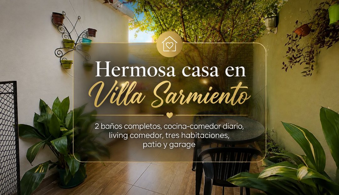 VENTA CASA EN VILLA SARMIENTO 4 AMB GARAGE Y PATIO