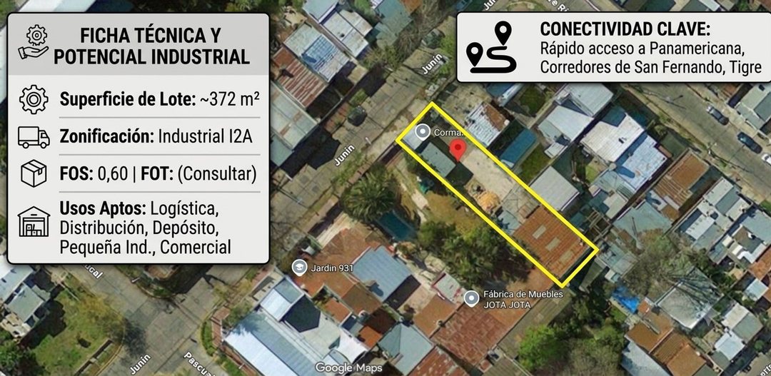 Venta Lote Industrial 372m² San Fernando