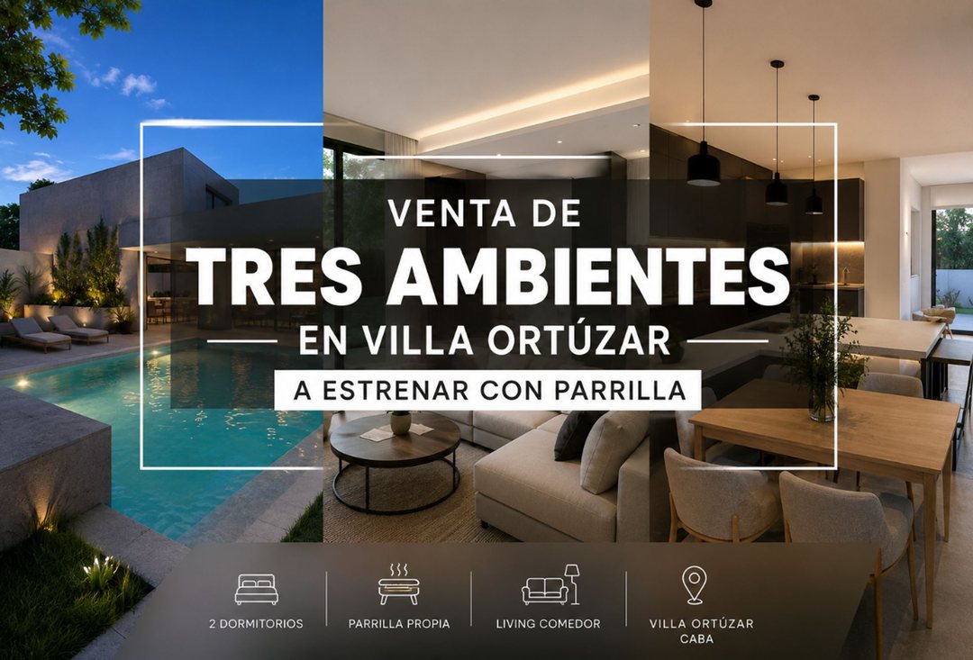 VENTA DEPARTAMENTO 3 AMBIENTES A ESTRENAR ORTUZAR