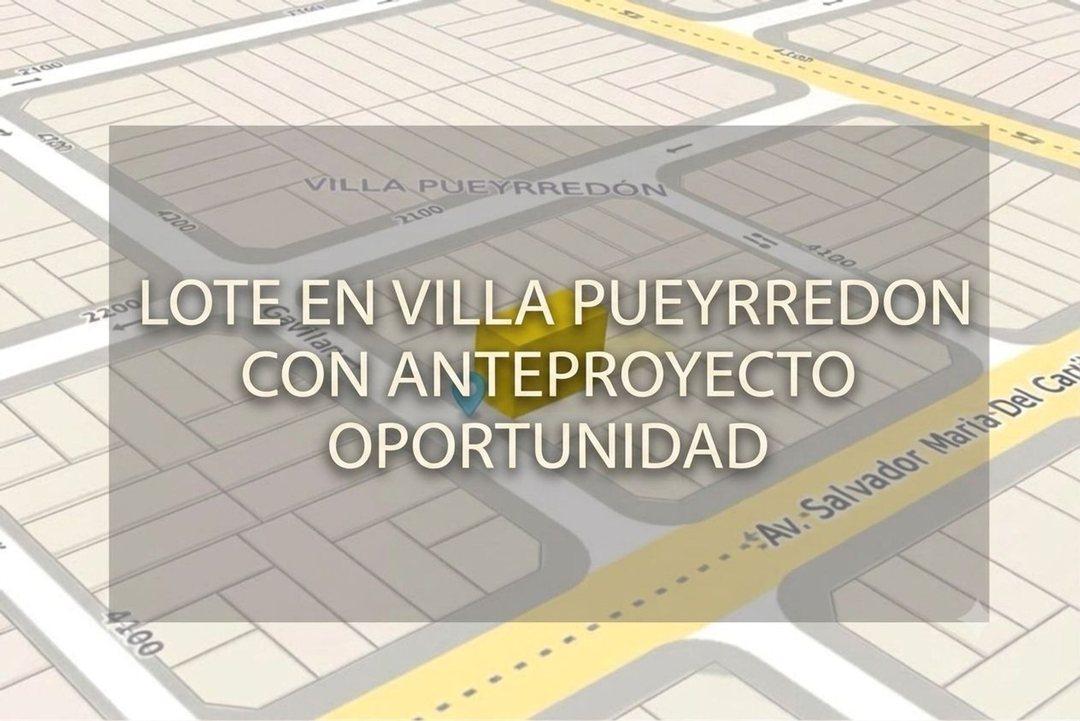 VENTA LOTE EN VILLA PUEYRREDON CANJE CON METROS