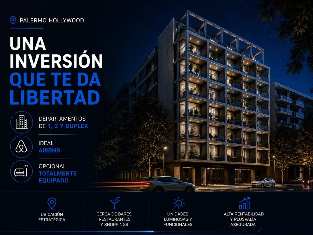 VENTA DEPARTAMENTO MONOAMBIENTE PALERMO HOLYWOOD