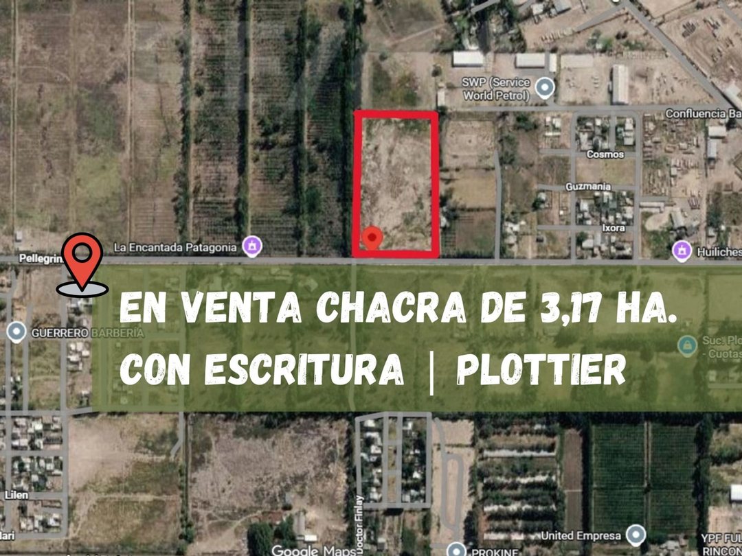 VENTA CHACRA DE TRES HECTAREAS EN PLOTTIER, NEUQUE