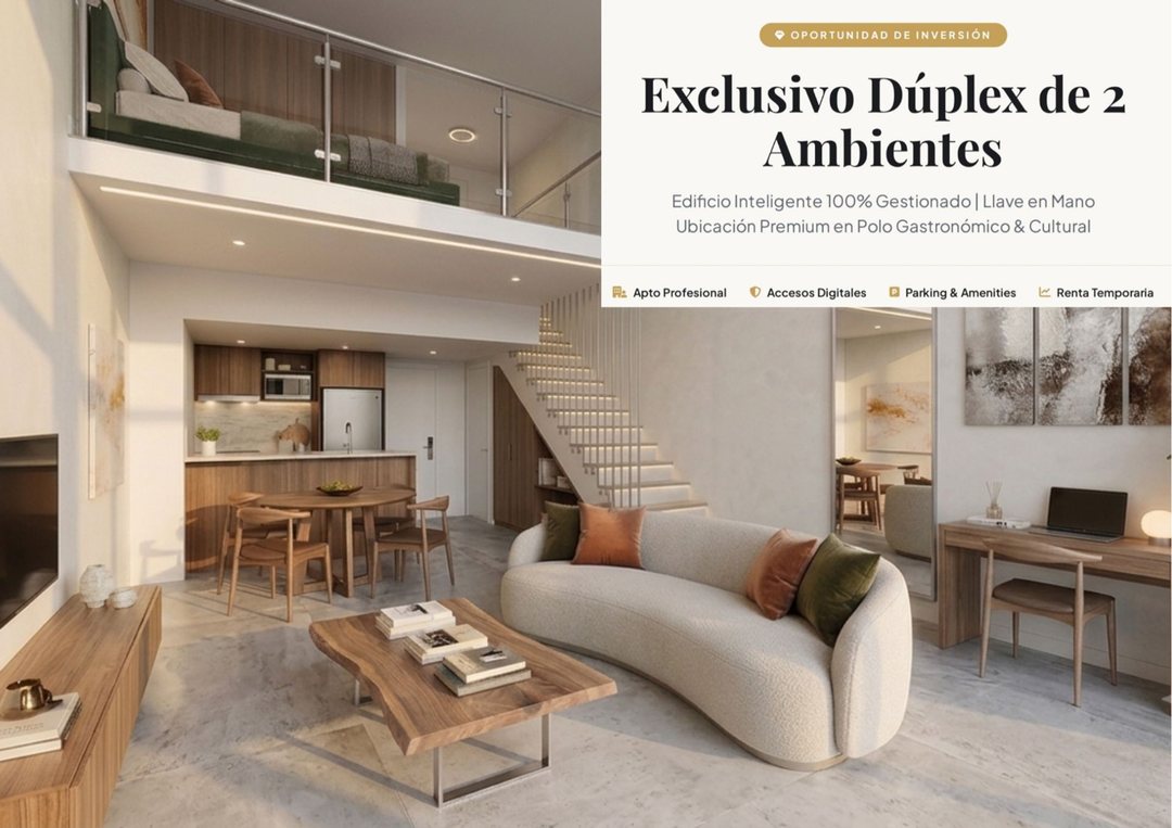 VENTA DUPLEX 2 AMBIENTES PALERMO HOLLYWOOD