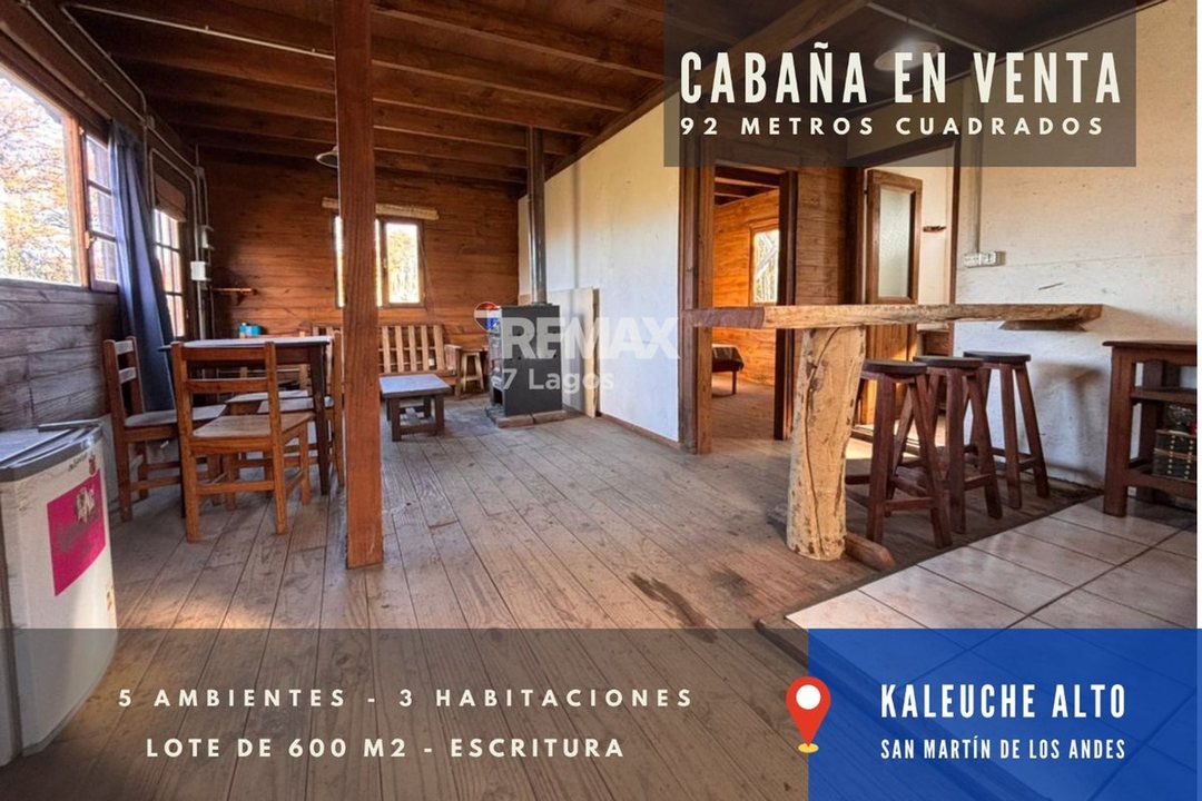 CASA DE MONTAÑA EN VENTA | 5 AMBIENTES | KALEUCHE