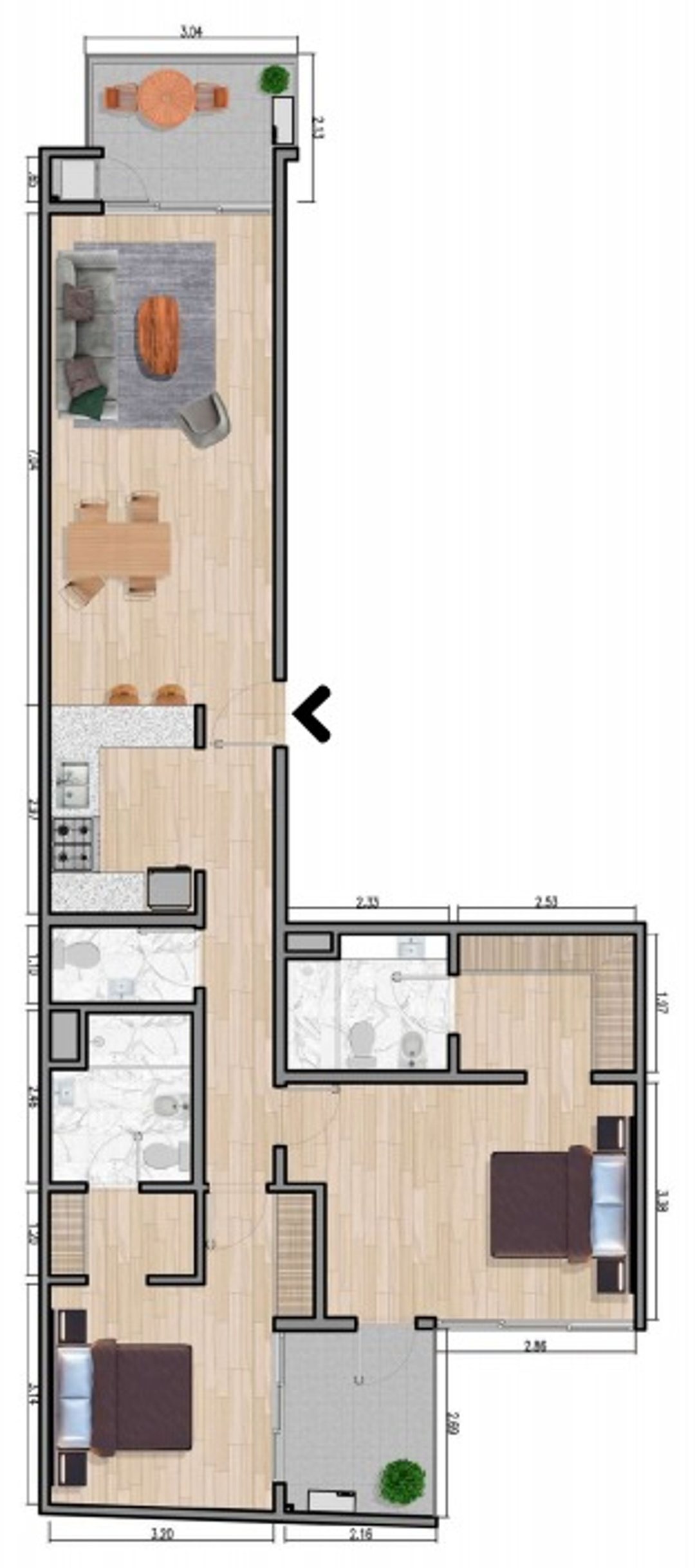 Venta dpto 3amb 2 baños  102m2 Villa Devoto