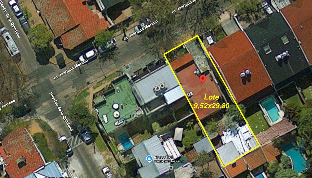 VENTA LOTE 9,52x29,80m ideal Desarrollo en Olivos