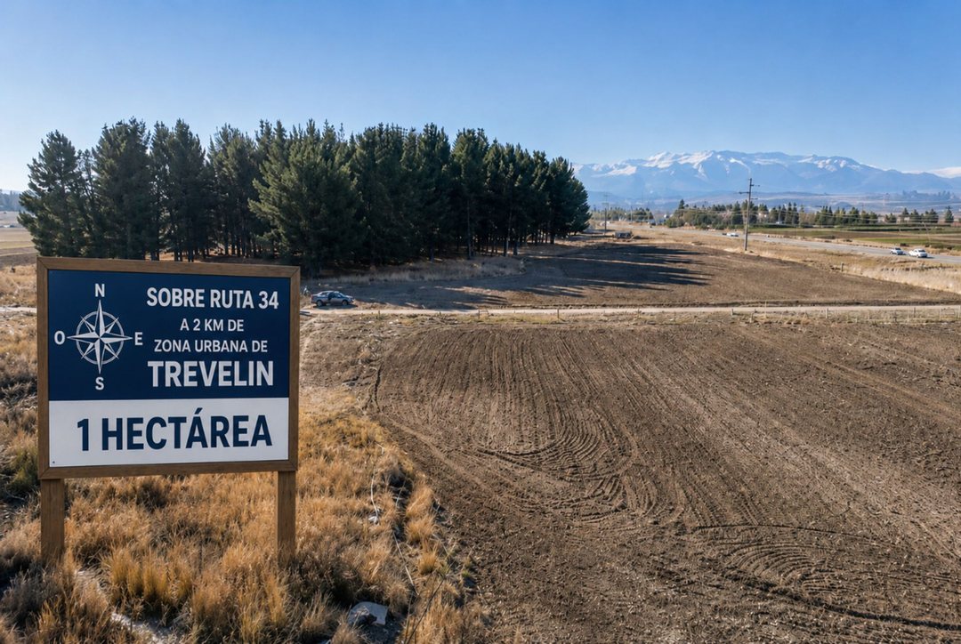 TREVELIN-1 Hectárea-Luz-Agua c/cisterna