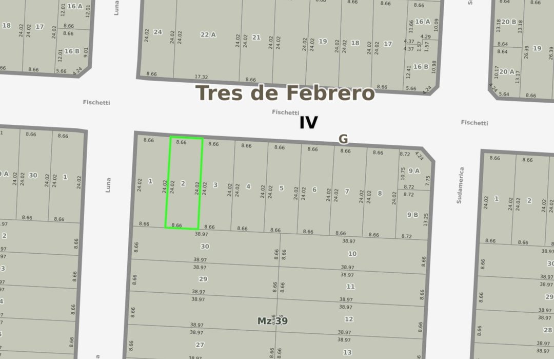 SE VENDE LOTE EN CASEROS 208 M2 - PERMUTA
