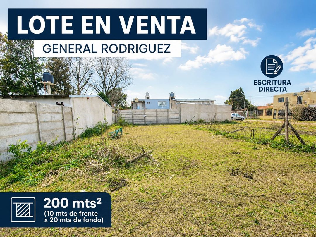 VENTA LOTE 200 MTS2 GENERAL RODRIGUEZ SANTA BRIGID