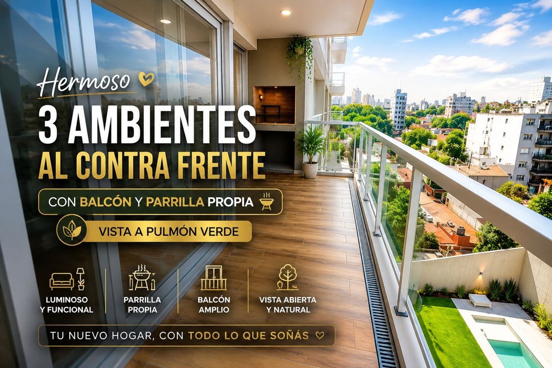 VENTA DEPARTAMENTO 3 AMBIENTES VILLA ORTUZAR PILET