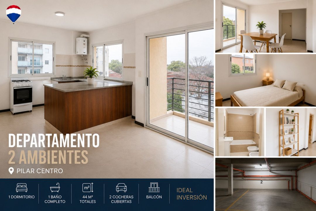 VENTA DEPARTAMENTO 2 AMBIENTES PILAR