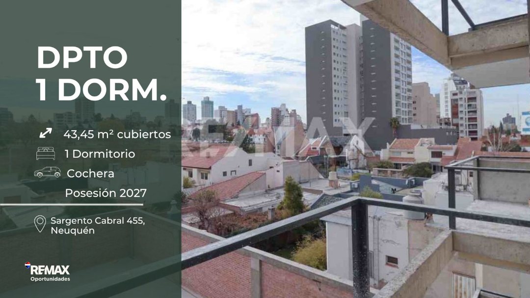 VENTA DEPARTAMENTO 1 DORMITORIO CON COCHERA